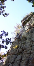 climbing at Dewerstone